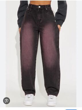 NWT Fashion Nova Black/ Pink Washed Jeans size 1